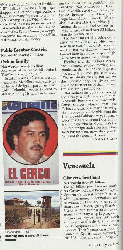 What is Pablo Escobar Worth Net?