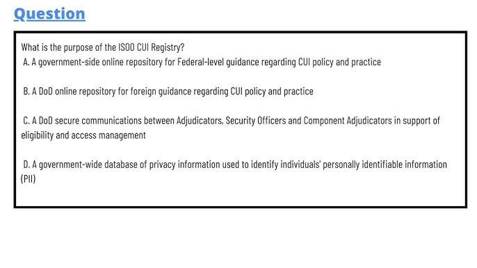 What Is The Purpose Of The Isoo Cui Registry